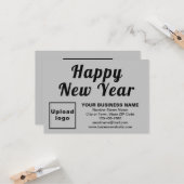 Zakelijk Nieuwjaar Klein Grijs Vlak Wenskaart Kaart (Voorkant / Achterkant in situ)