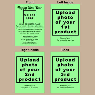 Zakelijk Nieuwjaar Licht Groen Gevouwen Vakantie K Feestdagen Kaart