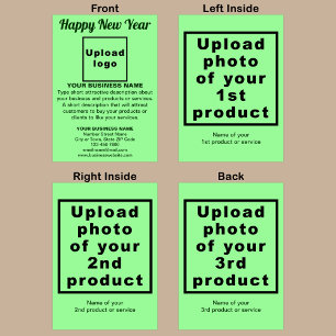 Zakelijk Nieuwjaar Licht Groen Gevouwen Wenskaart Kaart