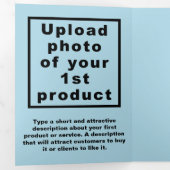 Zakelijk Nieuwjaar Lichtblauw Trifold Kaart (Binnenzijde eerst)