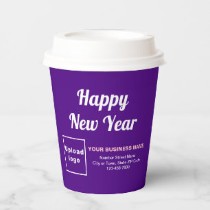 Zakelijk Nieuwjaar Paarse Papier Cup Papieren Bekers