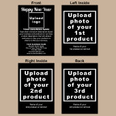 Zakelijk Nieuwjaar Zwart Gevouwen Vakantie Kaart