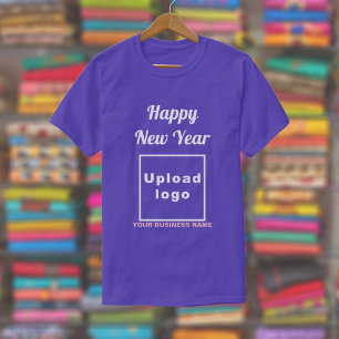 Zakelijk nieuwjaarswens op paars T-shirt