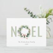 Zakelijk Noel Christmas Wreath Corporate Logo Feestdagenkaart (Staand voorkant)
