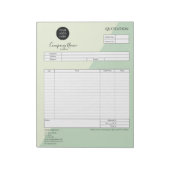 Zakelijk offerteformulier, factuur, voeg uw logo t notitieblok (Linkerzijde)