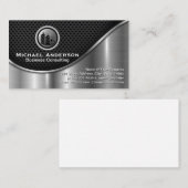 Zakelijk Onroerend Goed | Black Mesh Metallic Silv Visitekaartje (Voorkant / Achterkant)