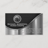 Zakelijk Onroerend Goed | Black Mesh Metallic Silv Visitekaartje (Voorkant)