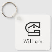 Zakelijk Onroerend Goed Letter G Huis Sleutelhanger (Voorkant)