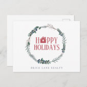 Zakelijk onroerend goed Prettige feestdagen groene (Voorkant / Achterkant)