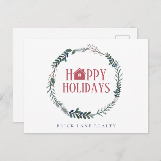 Zakelijk onroerend goed Prettige feestdagen groene (Voorkant / Achterkant)