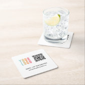 Zakelijk op maat gemaakt logo QR-code Kartonnen Onderzetters (Insitu)
