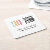 Zakelijk op maat gemaakt logo QR-code Kartonnen Onderzetters (Schuin)