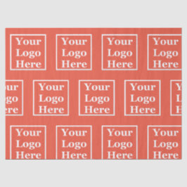 Zakelijk Oranje-Rood Uw Logo hier Sjabloon Tissuepapier