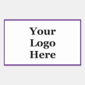 Zakelijk Paars en wit Uw Logo hier Sjabloon Rechthoekige Sticker (Voorkant)