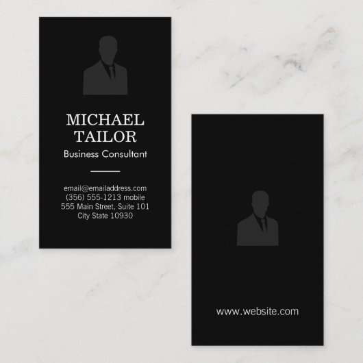 Zakelijk pak pictogram visitekaartje (Voorkant / Achterkant)