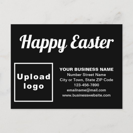 Zakelijk Pasen Zwart Vakantie Briefkaart (Voorkant)