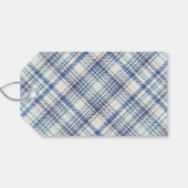 Zakelijk/Persoonlijk Blauw Plaid Winter Thema 10 Cadeaulabel (Achterkant Horizontaal)