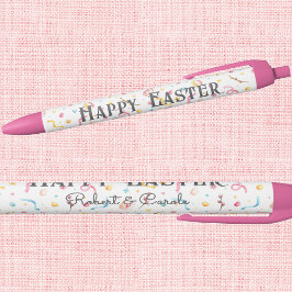 Zakelijk Persoonlijk | Roze Gelukkig Pasen Zwarte  Inkt Pen