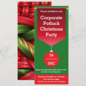 Zakelijk Potluck kerstfeest Kaart (Voorkant / Achterkant)
