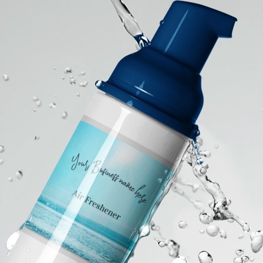 Zakelijk product label zomer blauw strand scène