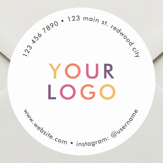 Zakelijk Product Logo Marketing Wit Ronde Sticker