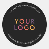 Zakelijk Product Logo Marketing Zwart Ronde Sticker (Voorkant)
