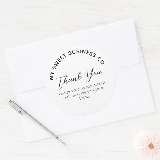 Zakelijk product Witte ronde Sticker (Envelop)