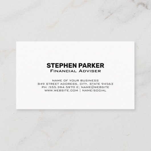 Zakelijk professional | Financiering Visitekaartje (Achterkant)