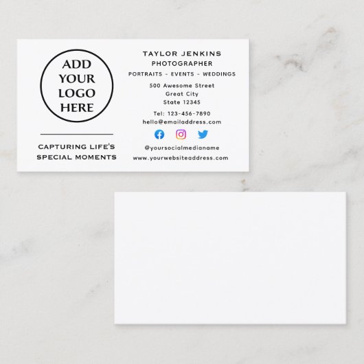 Zakelijk professioneel bedrijfslogo sociale media visitekaartje (Voorkant / Achterkant)