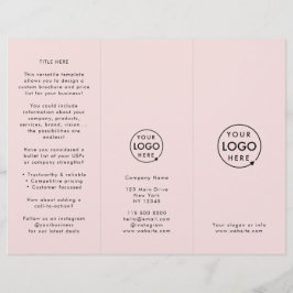 Zakelijk Professioneel Blush Roze Trifold Brochure