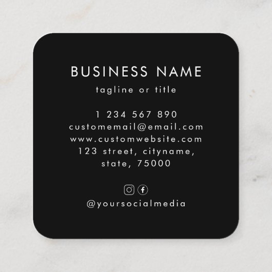 Zakelijk Professioneel Custom Logo QR Code Company Vierkante Visitekaartje (Achterkant)