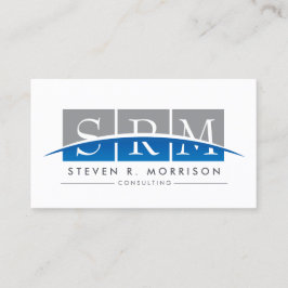 Zakelijk Professioneel Gestileerd Monogram Grijs/B Visitekaartje
