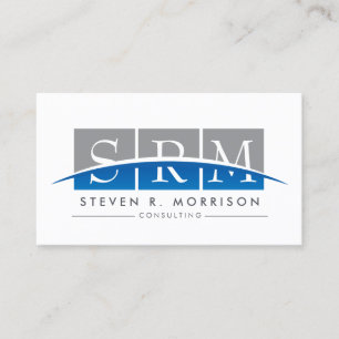 Zakelijk Professioneel Gestileerd Monogram Grijs/B Visitekaartje