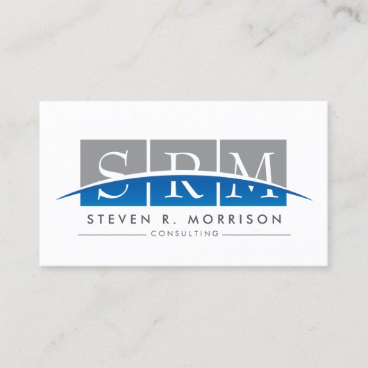 Zakelijk Professioneel Gestileerd Monogram Grijs/B Visitekaartje (Voorkant)