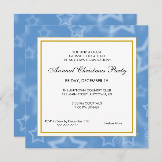 Zakelijk Professioneel Kerstfeest Kaart (Voorkant / Achterkant)