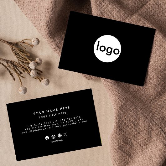 Zakelijk Professioneel Logo Design Circle Zwart Visitekaartje