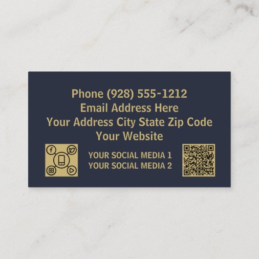 Zakelijk Professioneel marine blauw goud logo Visitekaartje (Achterkant)