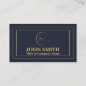 Zakelijk Professioneel marine blauw goud logo Visitekaartje (Voorkant)