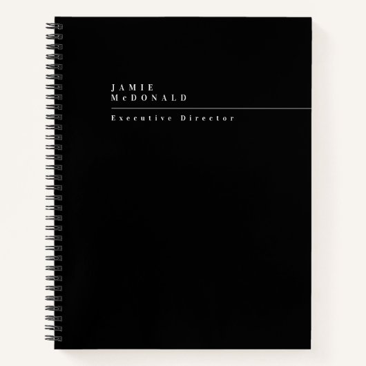 Zakelijk Professioneel Modern Zwart-Wit Notitieboek (Voorkant)