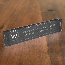 Zakelijk Professioneel Monogram Desk Name Bord Naambordje