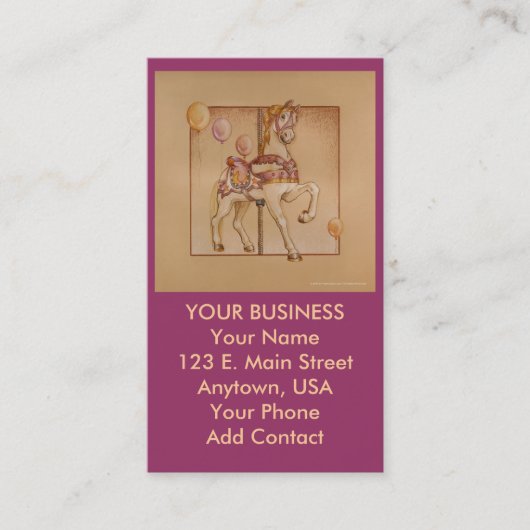 Zakelijk - Profielkaart - Paarse Pony Carrousel Visitekaartje (Voorkant)