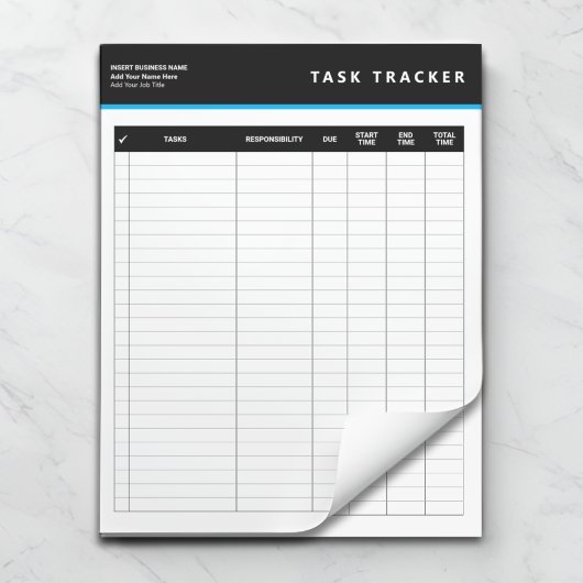 Zakelijk projectbeheer Taak Tracker Notitieblok