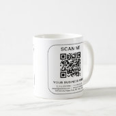 Zakelijk QR-code Bedrijfs Sjabloon Wit Eenvoudig Koffiemok (Voorkant rechts)