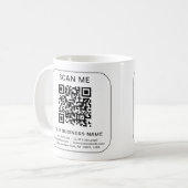 Zakelijk QR-code Bedrijfs Sjabloon Wit Eenvoudig Koffiemok (Voorkant links)