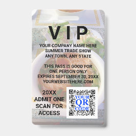Zakelijk QR Code Licht Foto Cool Promo Evenement V Badge