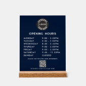 Zakelijk QR-code logo moderne openingsuren Acryl Bord (Voorkant)