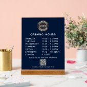 Zakelijk QR-code logo moderne openingsuren Acryl Bord (Huwelijk)