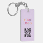 Zakelijk QR-code logo paars Sleutelhanger (Voorkant Links)