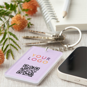 Zakelijk QR-code logo paars Sleutelhanger
