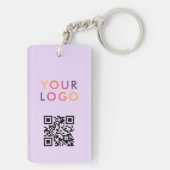 Zakelijk QR-code logo paars Sleutelhanger (achterkant)